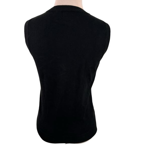 Cielo Black Viscose Scoop Neck Sleeveless Sweater Top Size Medium - Picture 4 of 7
